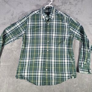 Eddie Bauer‎ Plaid Button Down Shirt Classic Fit Long Sleeve Green Mens L